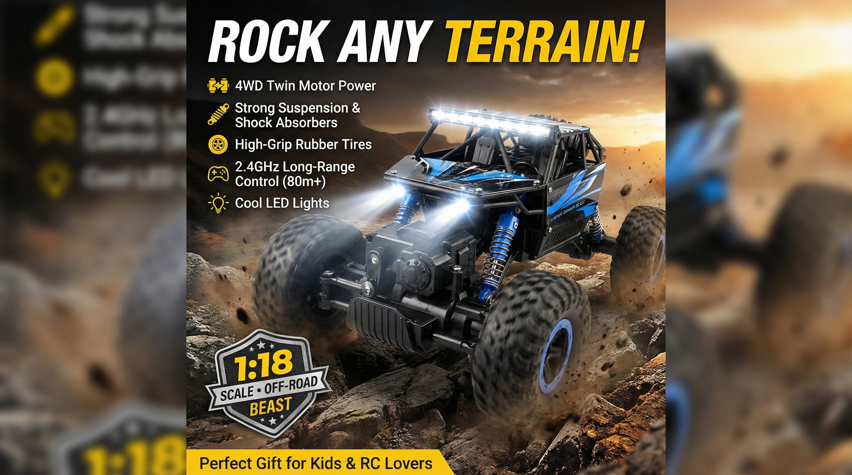 Big Rock Crawler 4WD RC Monster Truck (1:12 Scale)