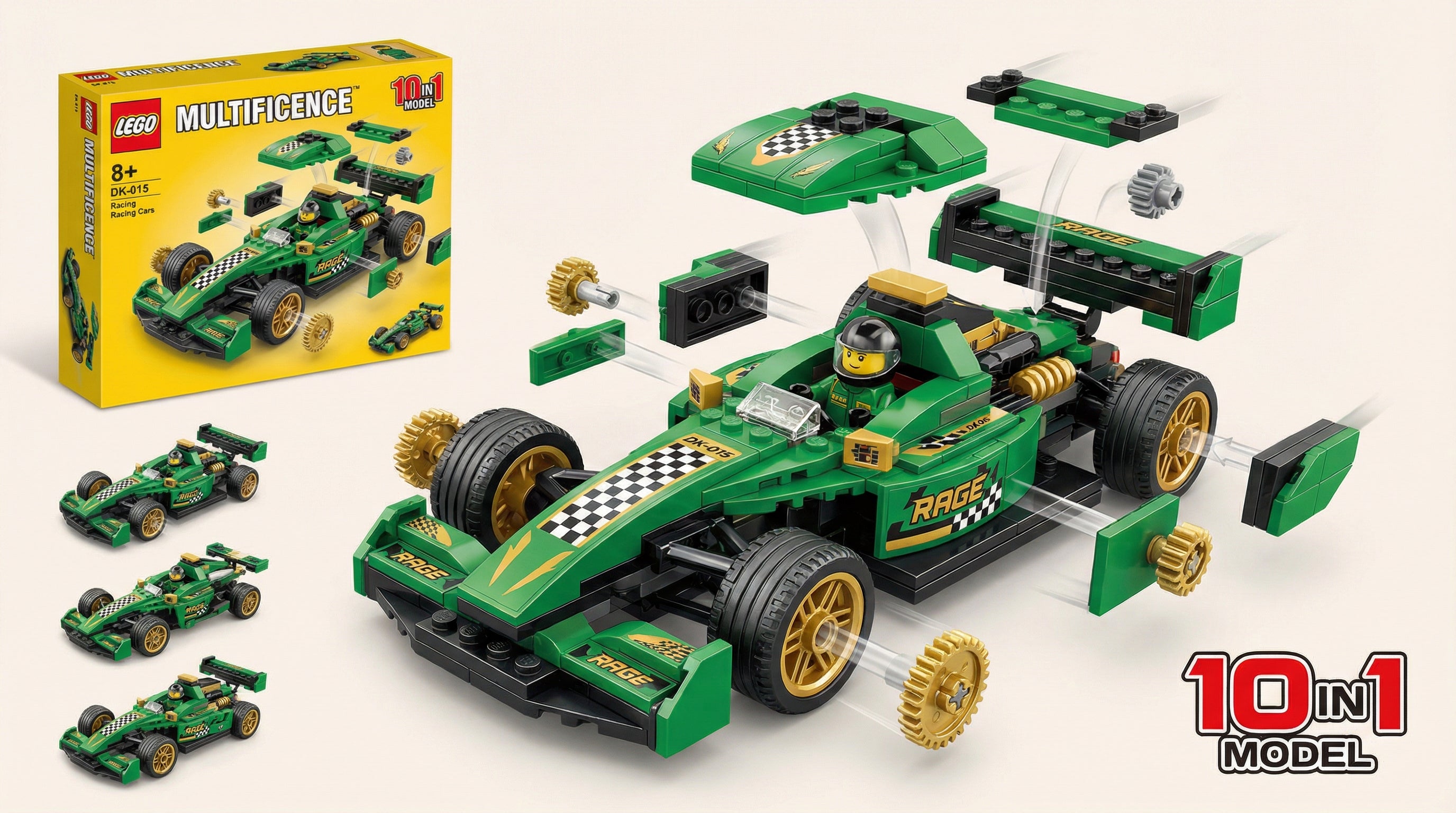 10-in-1 Car Racing Blocks Set
