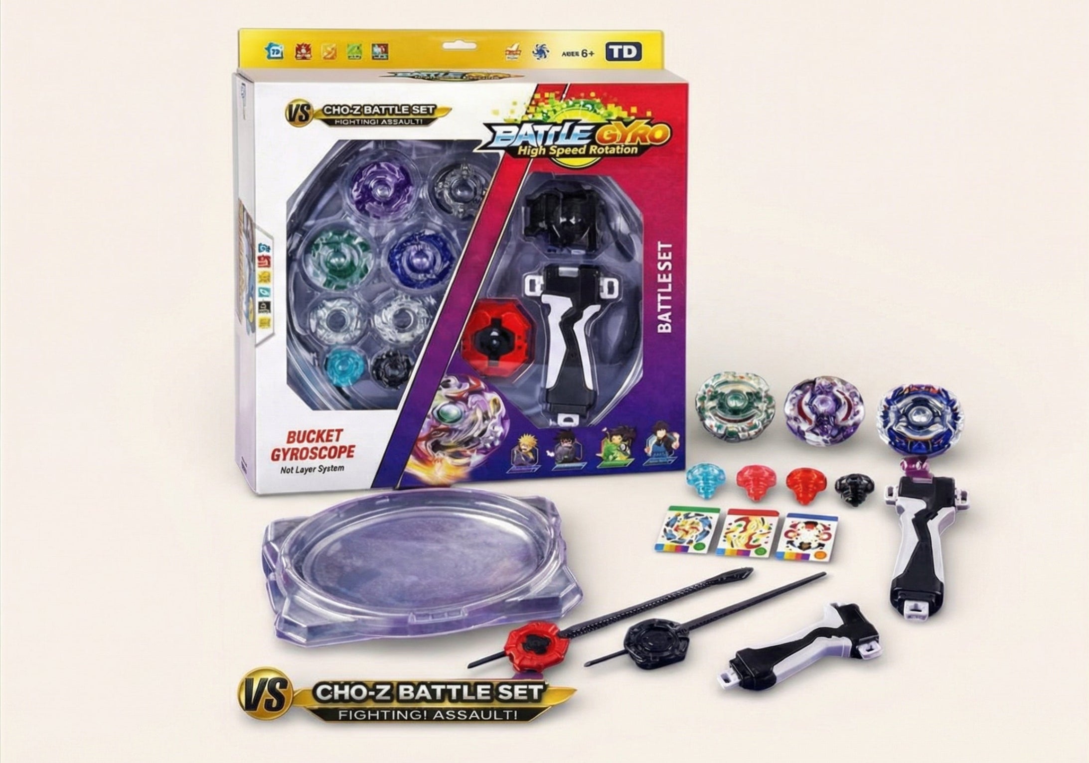 Battle Bucket Spin Arena – High-Speed Gyro Fighting Set for Kids