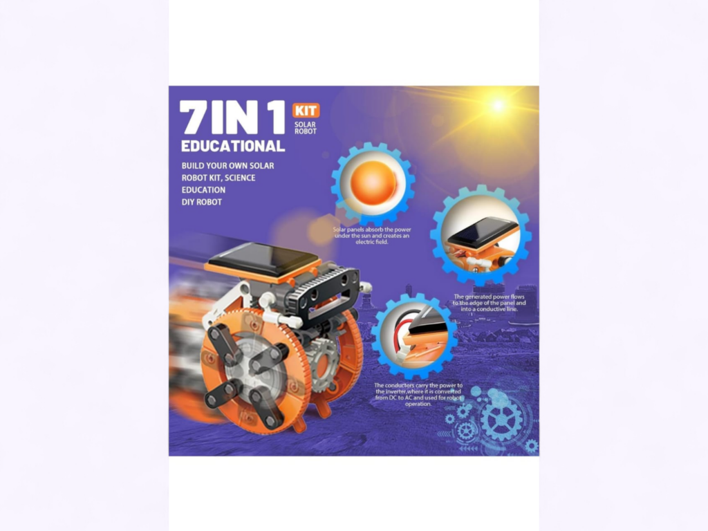 7-in-1 Solar Robot DIY Kit | STEM Educational Toy for Kids (8+ Years)