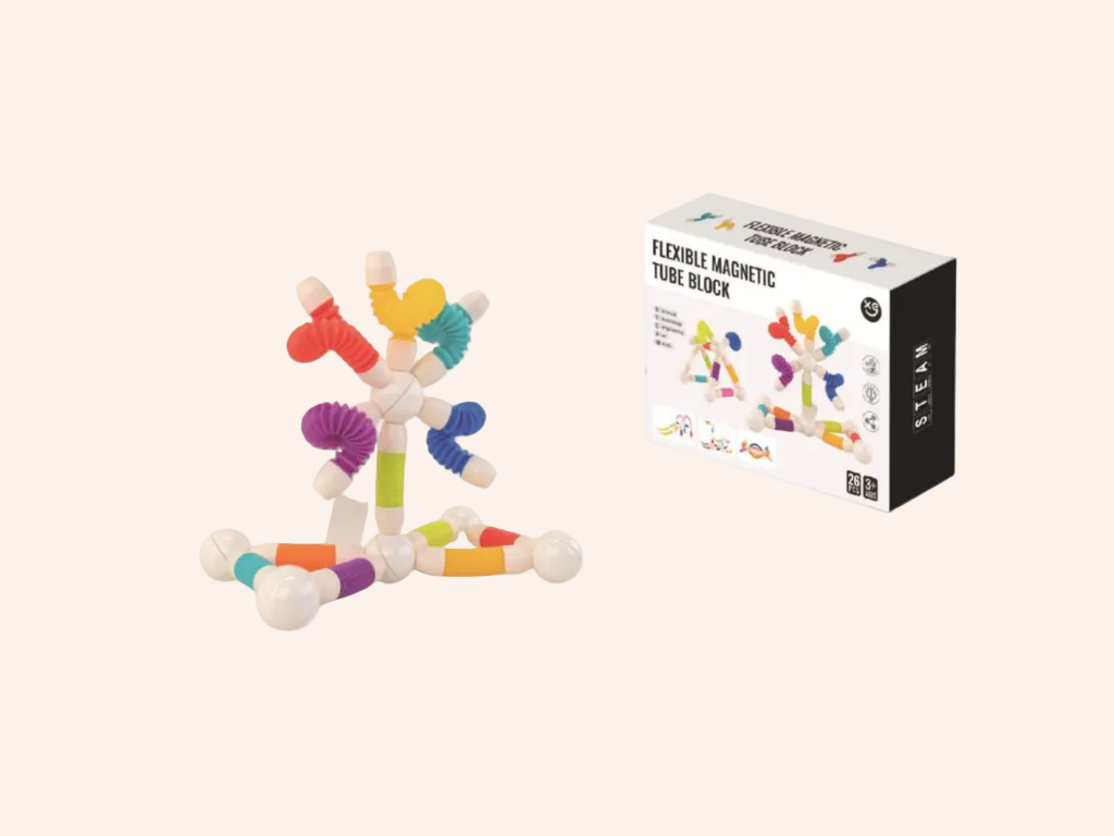 Flexible Magnetic Tube Block Set (26 Pcs) | Creative STEM Building Toy for Kids